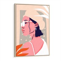 Obraz w ramie 70x100 - Kobieca Esencja - nowoczesny plakat, styl retro - rama drewno