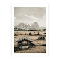 Plakat bez ramy 30x40 - Klasyczny Urok Górskich Domków - domki, w górach