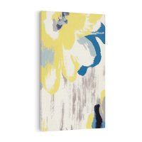 Obraz na płótnie 50x70 - Kwiatowe Impresje - malowane duże kwiaty, kolory żółty