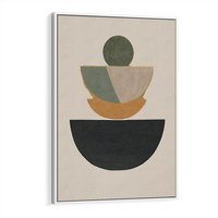 Obraz w ramie 80x120 - Podróżne Refleksyjne Odbicia - abstrakcyjny obraz, kolory ciepłe - rama biała