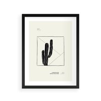 Plakat w ramie 30x40 - Zaklęta roślinna ekspresja - nowoczesna sztuka, minimalistyczny styl - rama czarna