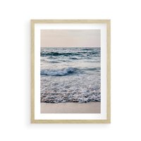 Plakat w ramie 30x40 - Malowniczy Nadmorski Krajobraz - morze, fale - rama drewno