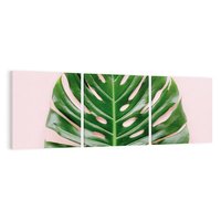 Obraz na płótnie 150x50 - Egzotyczna Roślinność - liście, monstera