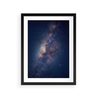 Plakat w ramie 50x70 - Wśród Gwiazd - rozgwieżdzone niebo, droga mleczna - rama czarna