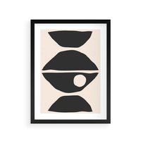 Plakat w ramie 30x40 - Nowoczesna Sztuka na Beżowym Tle - nowoczesna sztuka, abstrakcja - rama czarna