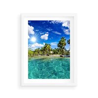 Plakat w ramie 40x50 - Rajskie wakacje na plaży - plaża, wakacje - rama biała