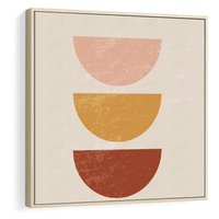 Obraz w ramie 50x50 - Geometryczne Wibracje - boho plakat, geometryczny - rama drewno