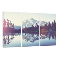 Obraz na płótnie 120x80 - Refleksje nad jeziorem w lesie - jezioro, las