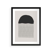 Plakat w ramie 50x70 - Wewnętrzne Widzenia - abstrakcyjna kompozycja, półkole - rama czarna