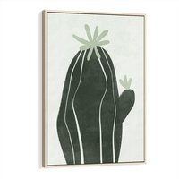 Obraz w ramie 80x120 - Zieleń Inspirującego Życia - zielony plakat, minimalizm - rama drewno