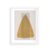 Plakat w ramie 40x50 - Migocące Impulsy - abstrakcyjna akwarelowa plama, nieregularne kreski - rama biała