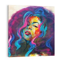 Obraz na płótnie 50x50 - Bujna Ekspresja - grafika komputerowa, przypomina obraz olejny