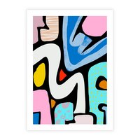 Plakat bez ramy 21x30 - Komiksowe Formy - abstrakcyjne formy, komiksowy styl