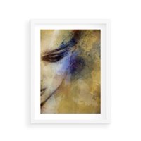 Plakat w ramie 30x40 - Graficzna ekspresja kobiecego portretu - portret, grafika - rama biała