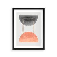 Plakat w ramie 40x50 - Sztuka Abstrakcji - minimalistyczny boho obraz, abstrakcyjny - rama czarna