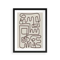 Plakat w ramie 30x40 - Etniczna Abstrakcja - nowoczesna boho grafika, abstrakcja - rama czarna