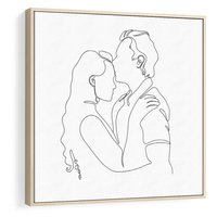 Obraz w ramie 50x50 - Wewnętrzne Emocje - para zakochanych, kobieta i mężczyzna - rama drewno