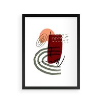 Plakat w ramie 30x40 - Boho Raj - abstrakcyjna sztuka, boho kształty - rama czarna