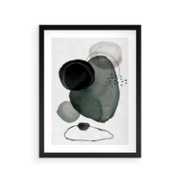 Plakat w ramie 30x40 - Abstrakcyjne Plamy w Akwareli - abstrakcyjne akwarelowe plamy - rama czarna