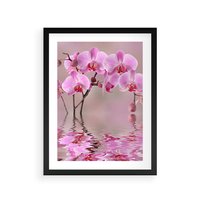 Plakat w ramie 50x70 - Relaksacyjne spa w otoczeniu storczyka - spa, storczyk - rama czarna