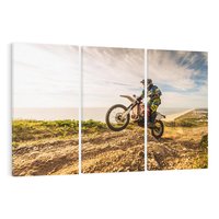 Obraz na płótnie 120x80 - Ekscytująca Akcja - motocykl, cross