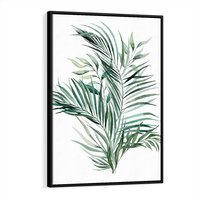 Obraz w ramie 70x100 - Blask Natury - złote, liście - rama czarna