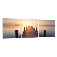 Obraz na płótnie 150x50 - Morze w blasku molo - morze, molo