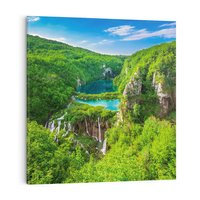 Obraz na płótnie 60x60 - Jeziora Pitwickie: urok Chorwacji - Jeziora, Pitwickie