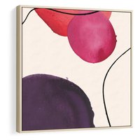 Obraz w ramie 80x80 - Kolorowe Impresje - abstrakcyjne akwarelowe plamy, nieregularne linie - rama drewno