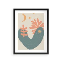 Plakat w ramie 30x40 - Energetyczne Kształty - boho formy, kształty - rama czarna