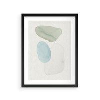 Plakat w ramie 50x70 - Akwarelowa Symfonia Natury - abstrakcyjne delikatne plamy, akwarelowe - rama czarna