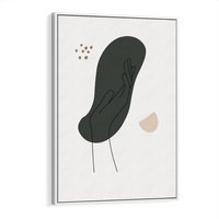 Obraz w ramie 80x120 - Tajemnicze Impulsy - szkic jedną linią, one lone - rama biała