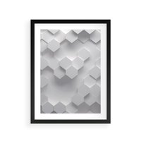 Plakat w ramie 50x70 - Kreatywna Forma - geometryczny, 3D - rama czarna
