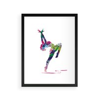 Plakat w ramie 30x40 - Taniec w akwareli - taniec, akwarela - rama czarna