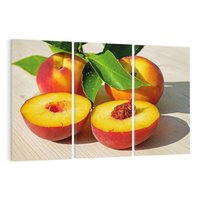 Obraz na płótnie 120x80 - Brzoskwinie Delikatny Urok - brzoskwinie, owoce