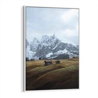 Obraz w ramie 50x70 - Odkryj Ich Urok - góry, skandynawia - rama biała