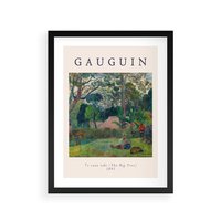 Plakat w ramie 50x70 - Gauguin: Reprodukcja i Typografia - Gauguin, reprodukcja - rama czarna