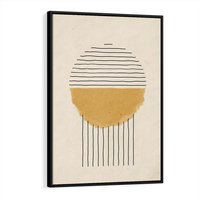 Obraz w ramie 70x100 - Podróżne Kreski - akwarelowa plama, geometryczne szkicowane kształty - rama czarna