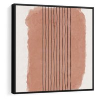 Obraz w ramie 50x50 - Rozmyte Widzenia - abstrakcyjna akwarelowa plama, nieregularne kreski - rama czarna