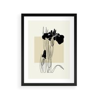 Plakat w ramie 30x40 - Rozkwitające w konturach - irys, kwiaty - rama czarna