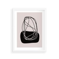 Plakat w ramie 30x40 - Linie Eksploracji - abstrakcyjne szkicowane linie, minimalizm - rama biała
