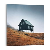 Obraz na płótnie 30x30 - Ciepło i Przytulność - skandynawski, domek