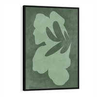 Obraz w ramie 50x70 - Kształty Zieleni - abstrakcyjny kształt, zielony plakat - rama czarna