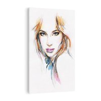 Obraz na płótnie 80x120 - Abstrakcyjny portret kobiecy - grafika, kobieta