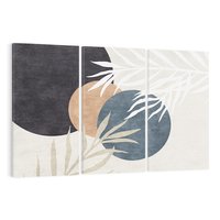 Obraz na płótnie 120x80 - Symfonia skradzionych chwil - cienie liści palmy, beżowe tłó