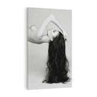 Obraz na płótnie 80x120 - Piękno włosów kobiety w ruchu - włosy, piękno
