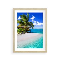 Plakat w ramie 50x70 - Zaklęte palmy tropików - palmy, ocean - rama drewno