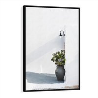 Obraz w ramie 50x70 - Błękitne wybrzeże - Santorini, Grecja - rama czarna