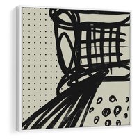 Obraz w ramie 50x50 - Złudne Kontemplacje - abstrakcyjna mroczna kompozycja, nieregularne - rama biała