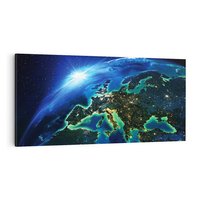 Obraz na płótnie 140x70 - Kosmiczna podróż: piękno Ziemi - kosmos, ziemia